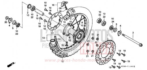 HINTERRAD CR250RL de 1990